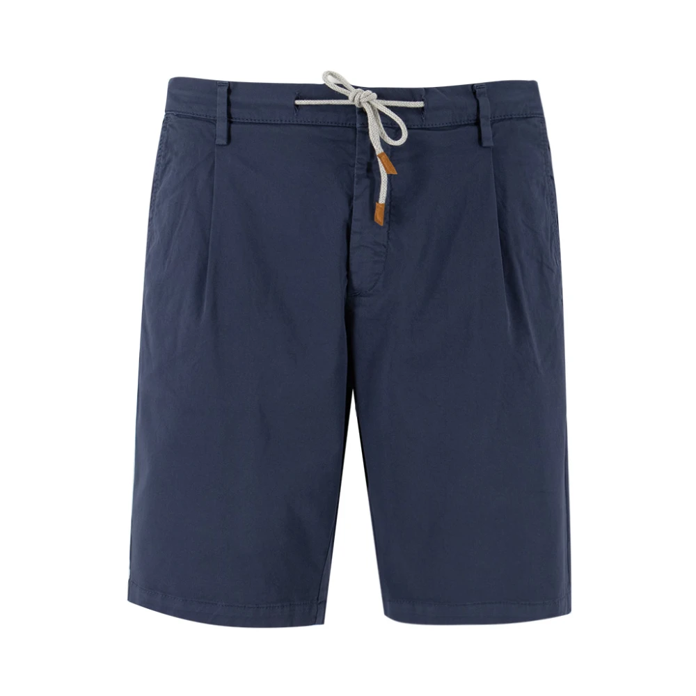 Eleventy Jogger Bermuda Shorts met contrasterende kleuren Blue Heren