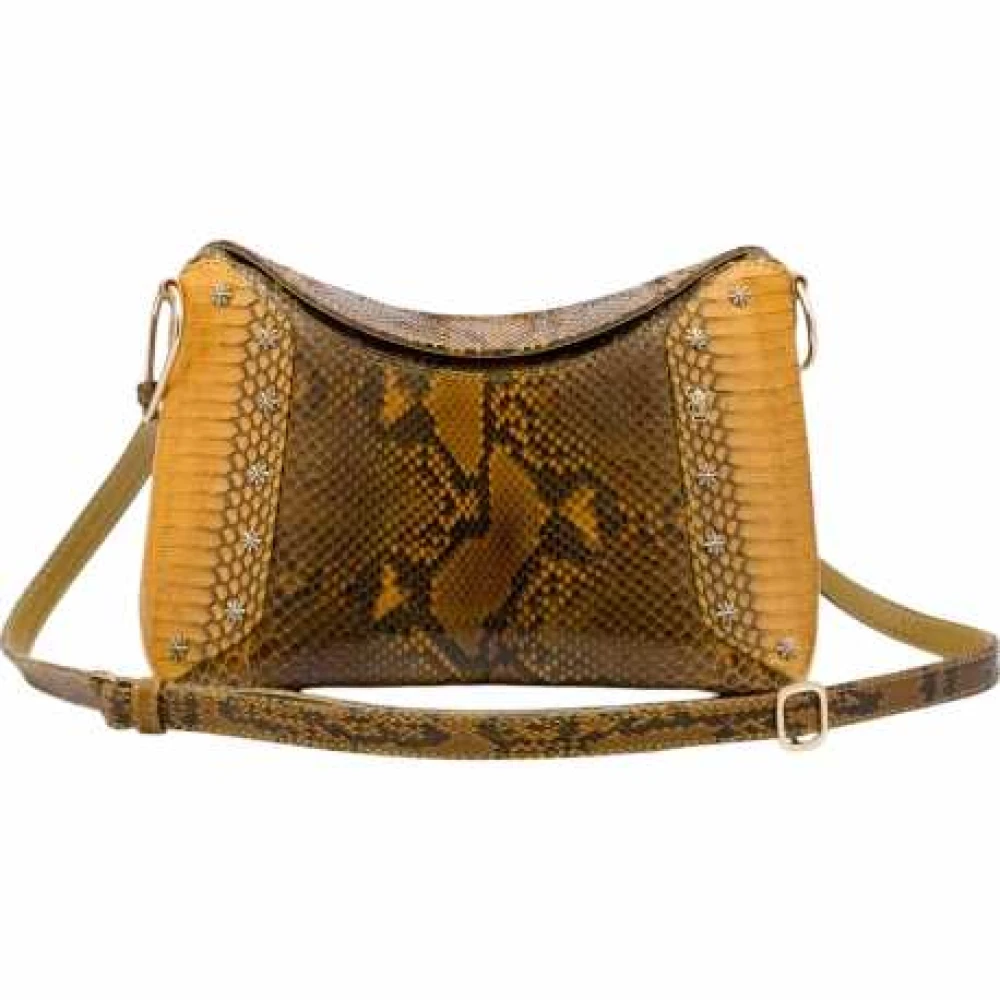 Claris Virot Python Cobra Ranch Tas Gaia Brown Dames