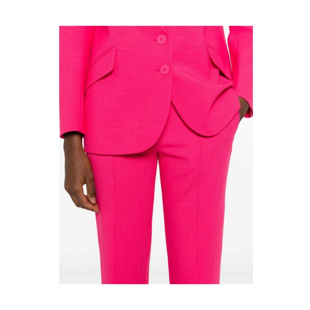 BA&SH Fuchsia Pink Textured Tapered Leg Pants Pink Dames