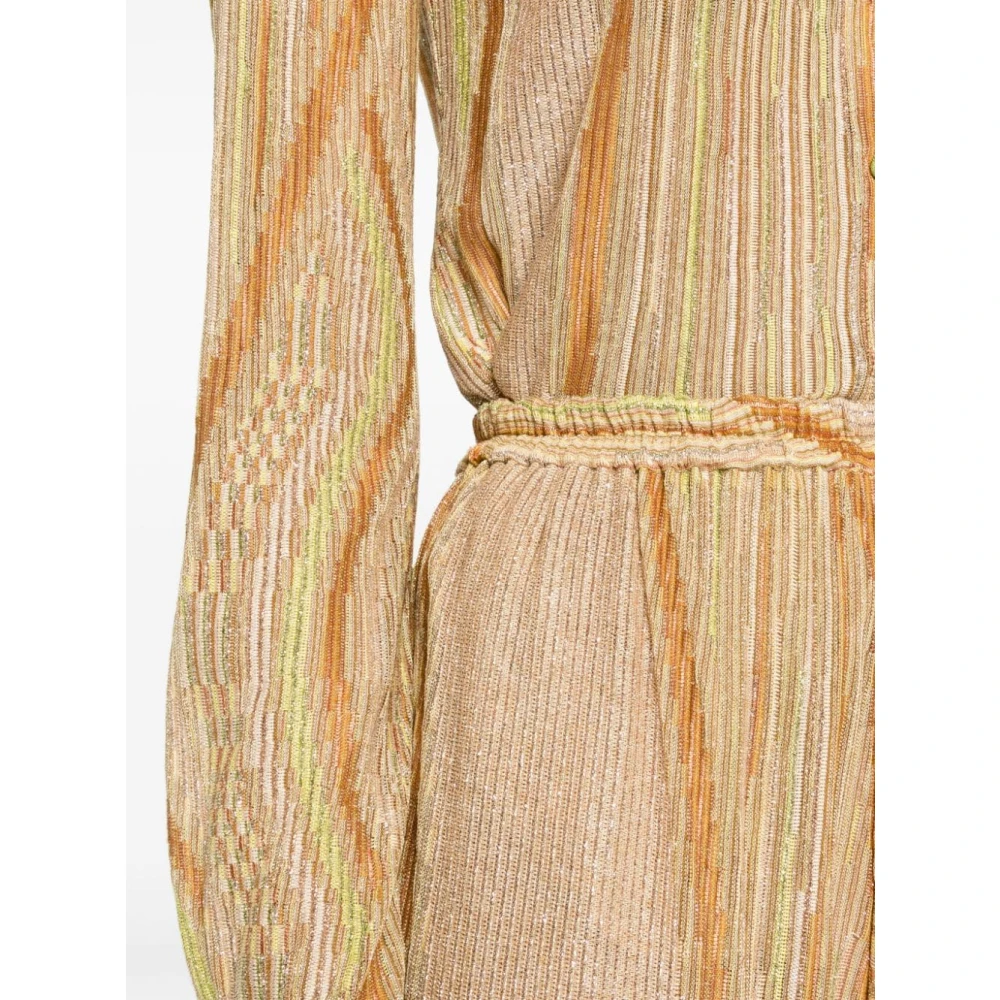 Forte Gouden broek met hoge taille en wijde pijpen Multicolor Dames