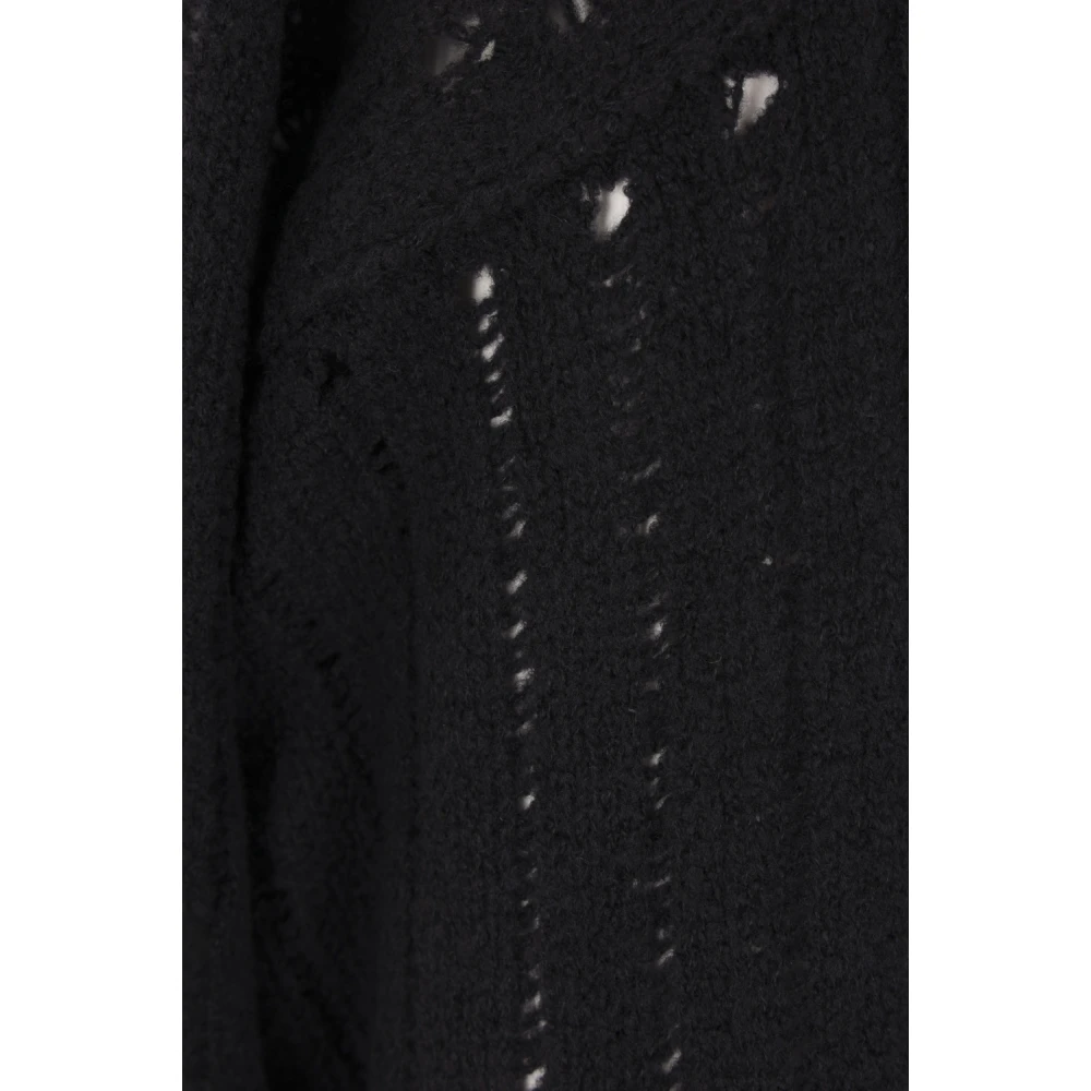 Rick Owens Oversized Geribbelde Trui Black Heren