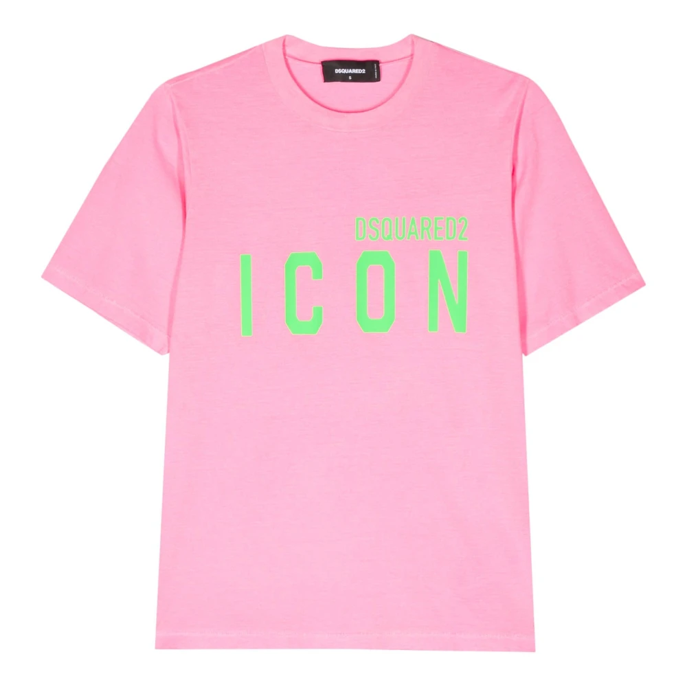 Dsquared2 Katoenen Jersey T-Shirt Pink Dames