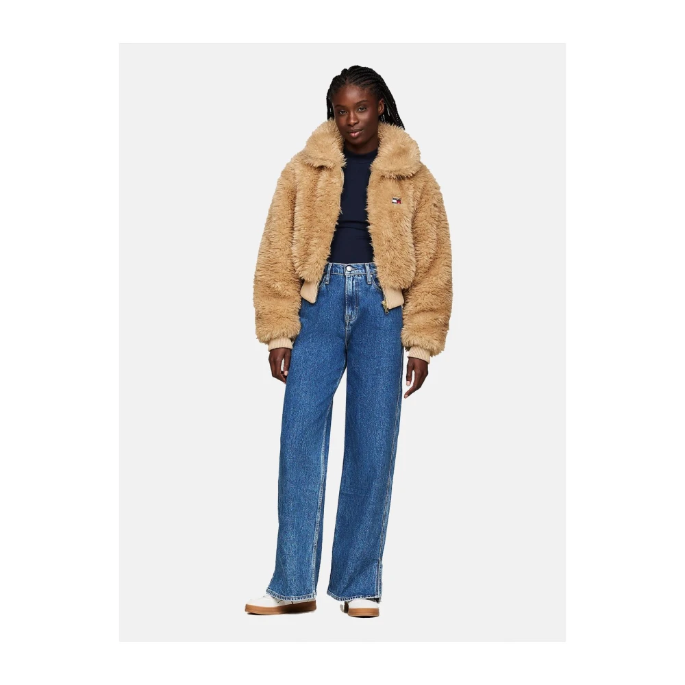 Tommy Jeans Stijlvolle Jas voor Mannen Beige Dames