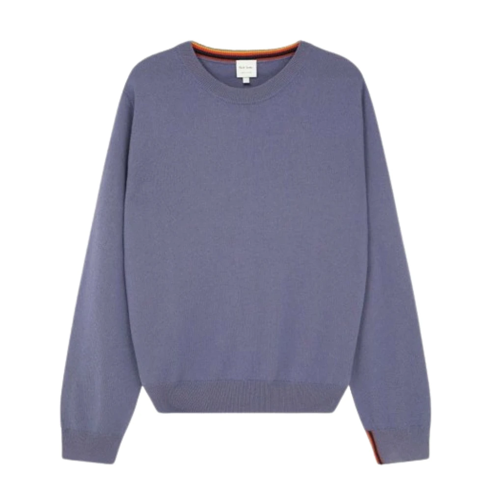PS By Paul Smith Kasjmier Lila Trui Geribbelde Kraag Purple Heren