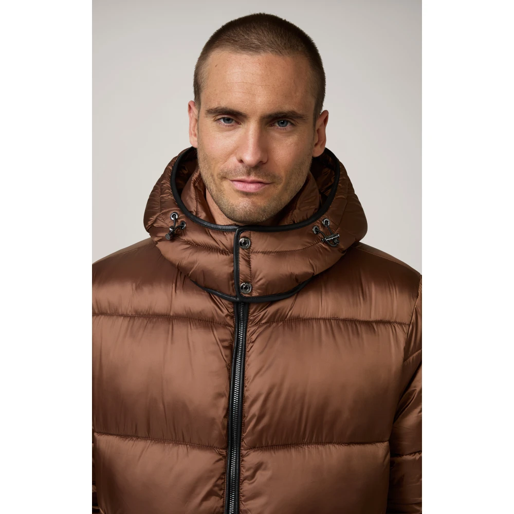 Joop! Bruine Gewatteerde Jas met Afneembare Capuchon Brown Heren