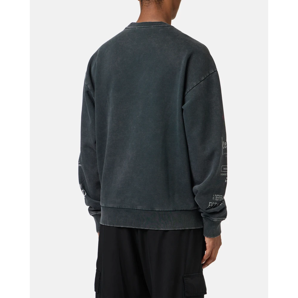 Iceberg Regular fit zwarte crewneck sweatshirt met New Symbol print Black Heren