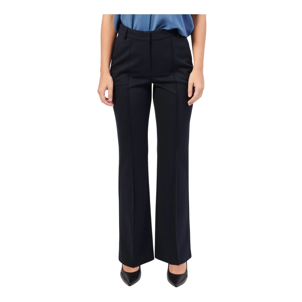 Gerry Weber Hoge Taille Blauwe Broek Rechte Pijp Blue Dames