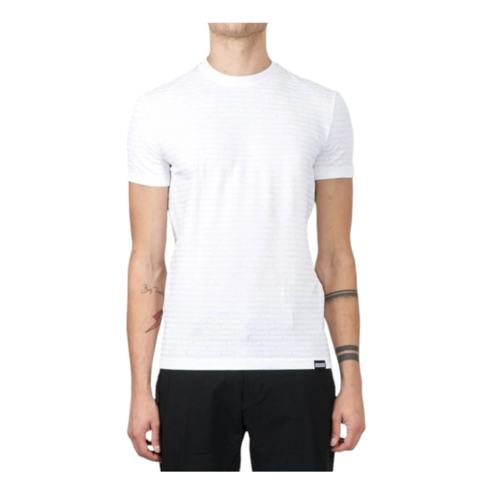 Dsquared2 Men's White T-Shirts, 2XL, Short Sleeve Cotton T-Shirt
