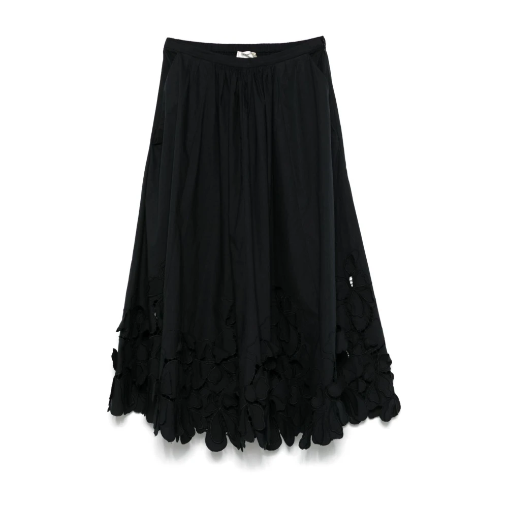 Forte Forte Black A-Line Skirt With Pockets - Female - Midi Skirts - Xs - Skirts