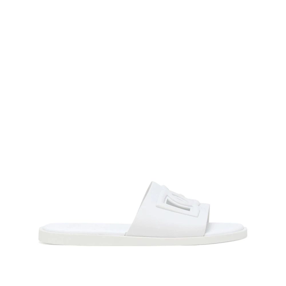 Dolce & Gabbana Men's White Sliders, 7 Uk, Fashion Slides Sandals Black