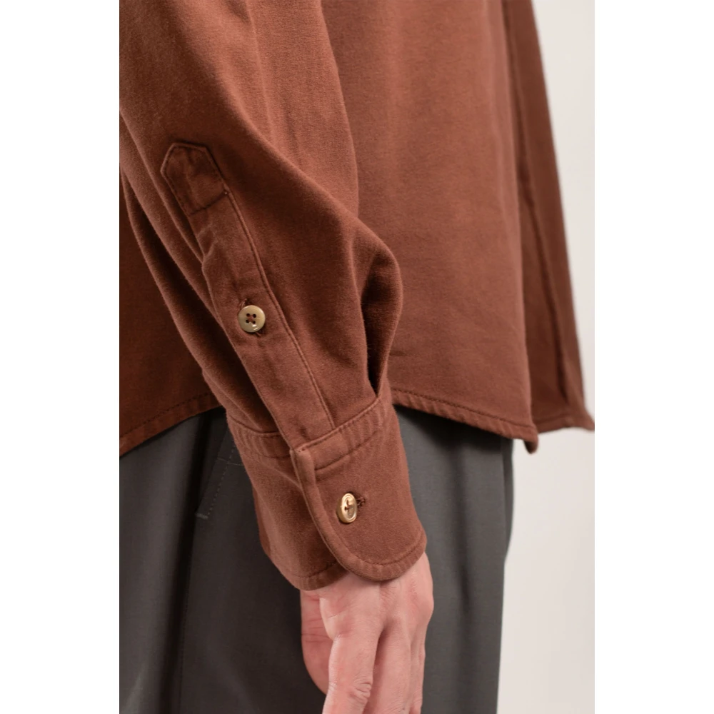 Circolo 1901 Zachte Jersey Shirt met Cashmere Touch Brown Heren