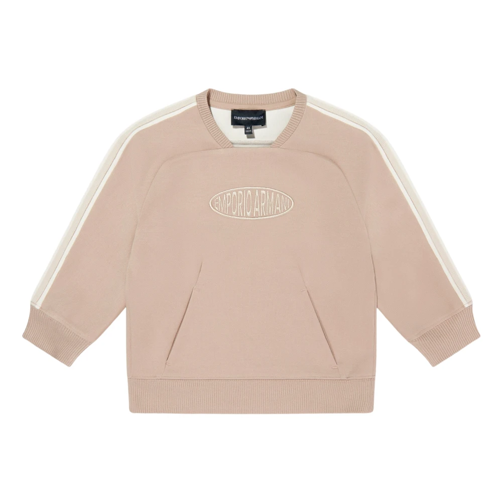 Emporio Armani Boys Beige Kids Sweatshirts, 12 Y, Logo Sweatshirt