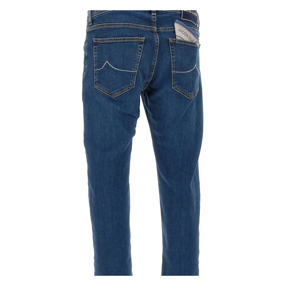 Jacob Cohën Donker Gewassen Denim Jeans met Logo Blue Heren