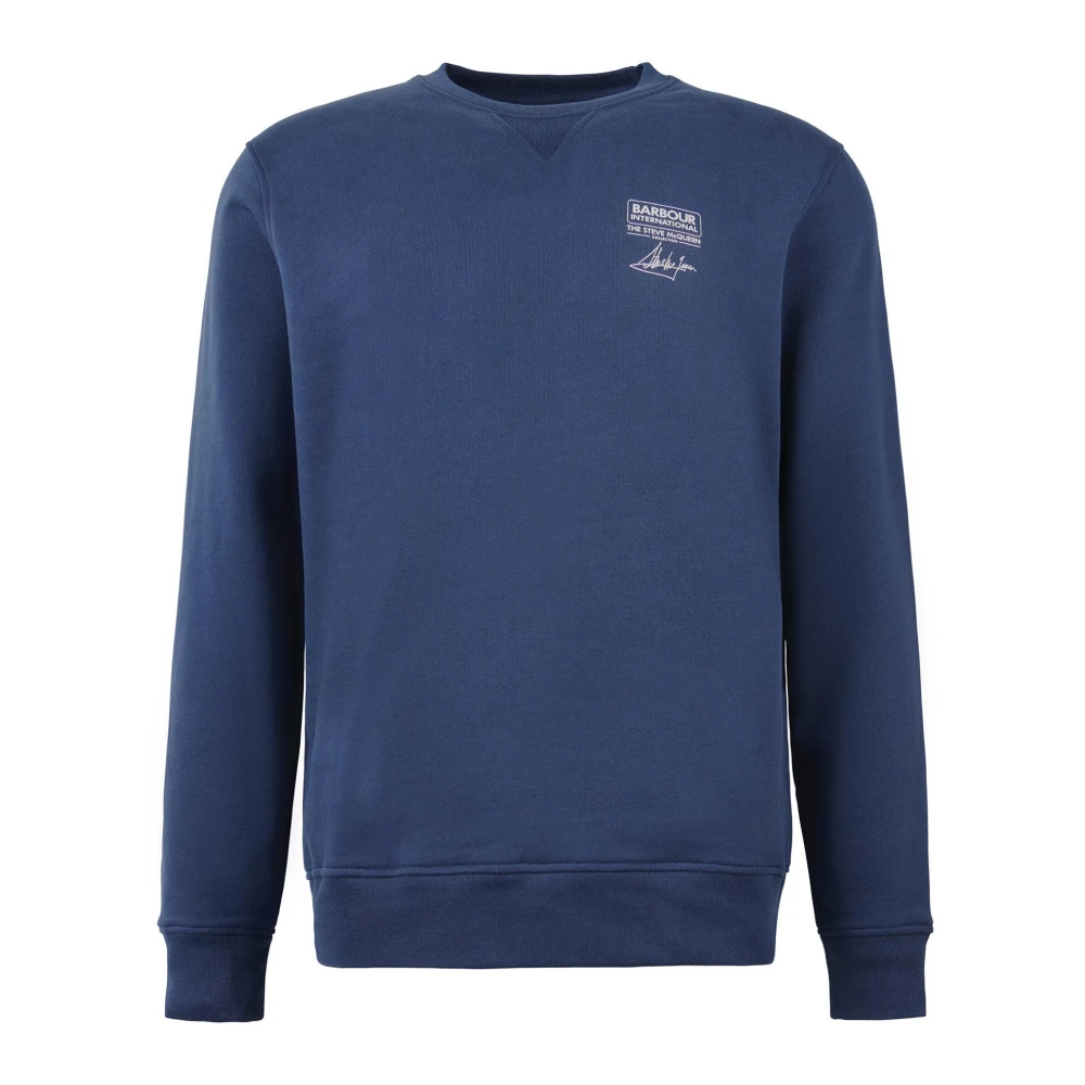 Barbour Men's Blue Sweatshirts, L, Steve Mcqueen Graphic Crew Sweatshirt
