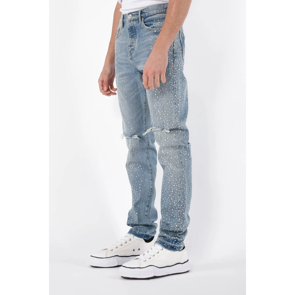 Purple Brand Vintage Crystal Denim Jeans Blue Heren