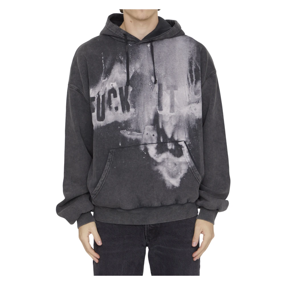 1017 Alyx 9SM Zwarte katoenen hoodie met all-over print Gray Heren