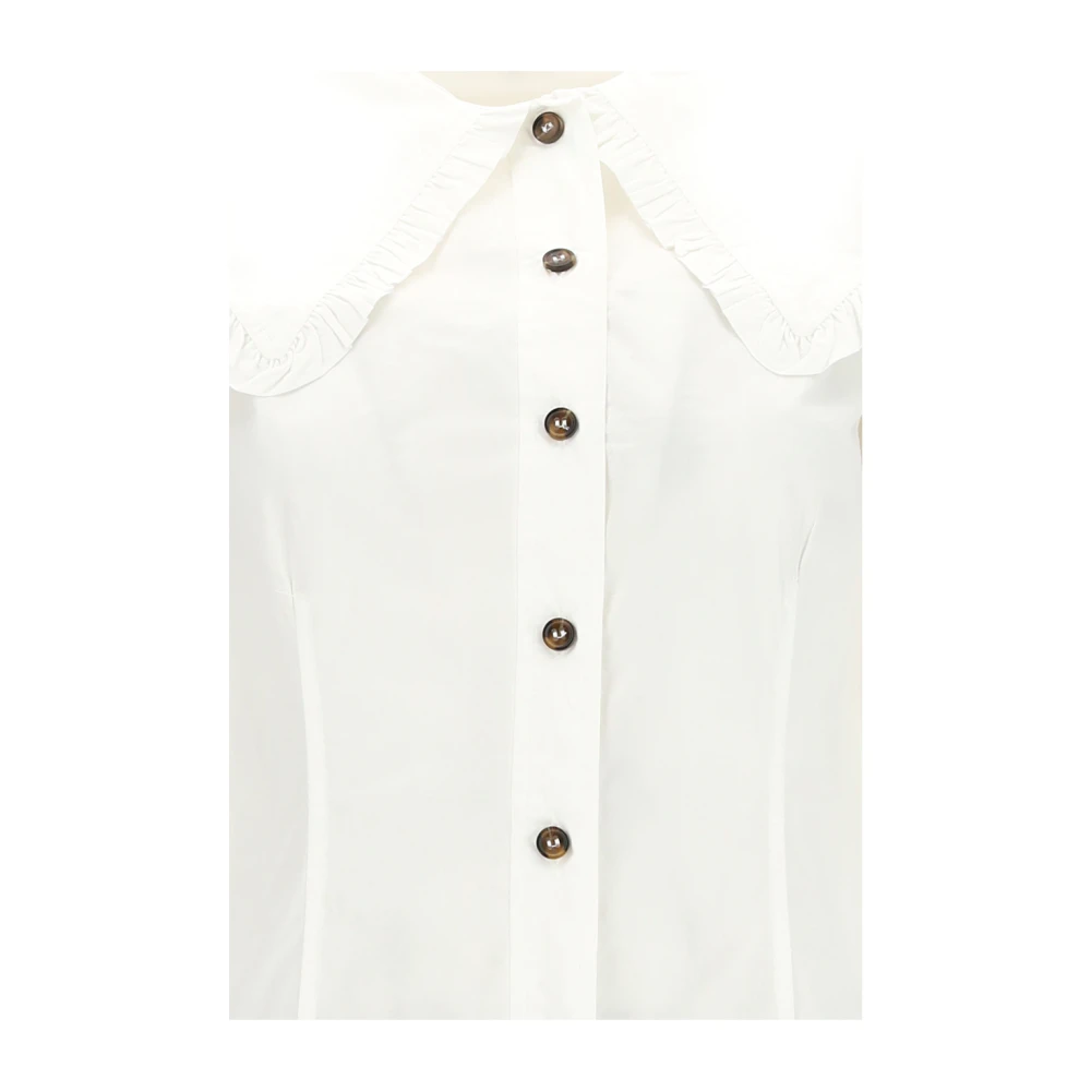 Ganni Aansluitend overhemd 34 W FR White Dames