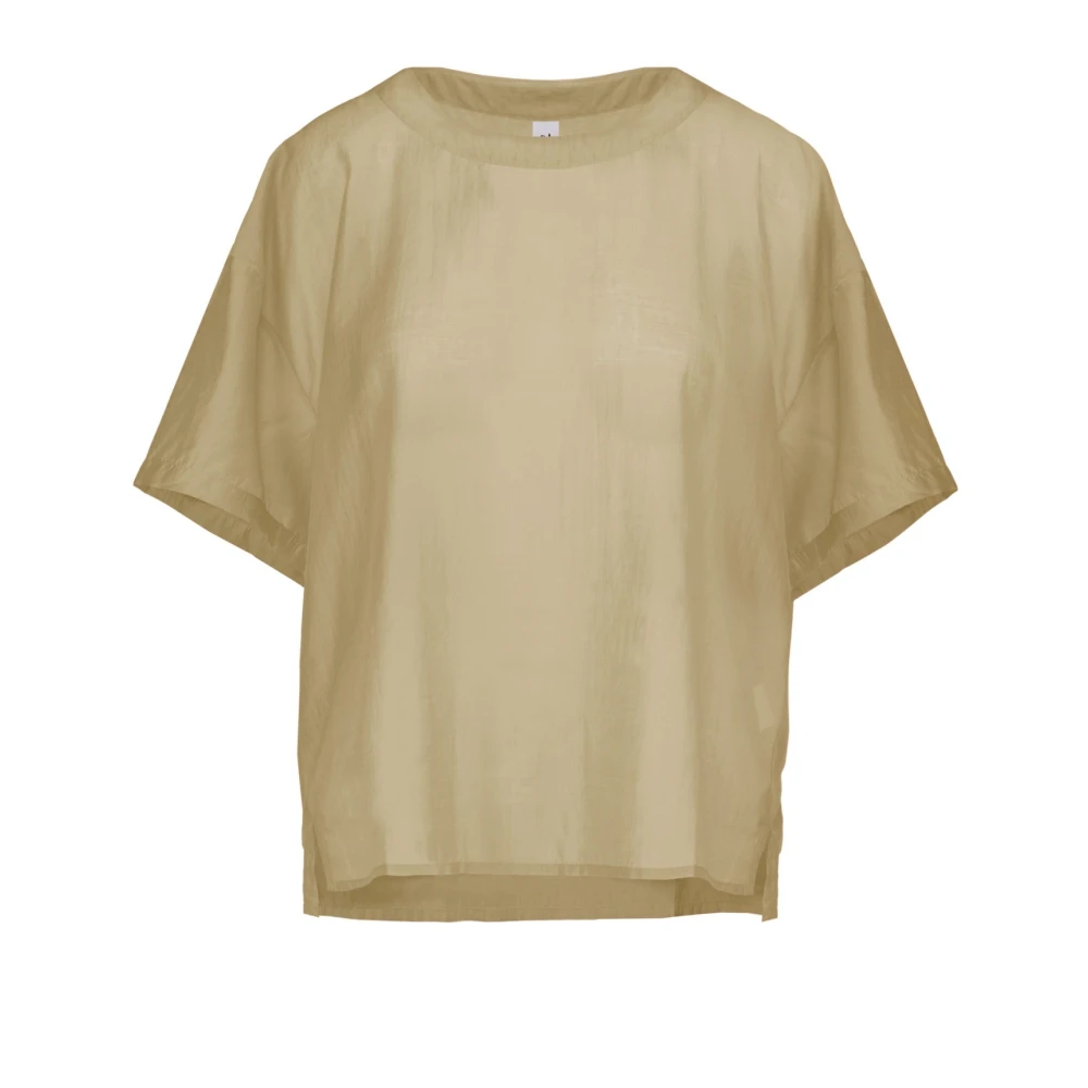 Bomboogie Women's Green Lyocell Voile Over Blouse - T-Shirts - L - Tops