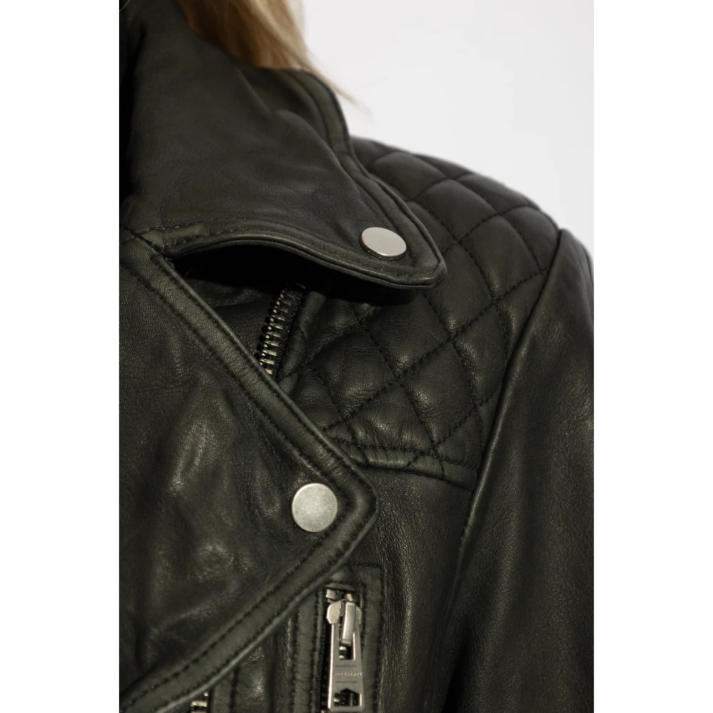 AllSaints Leren jack Cargo Black Dames