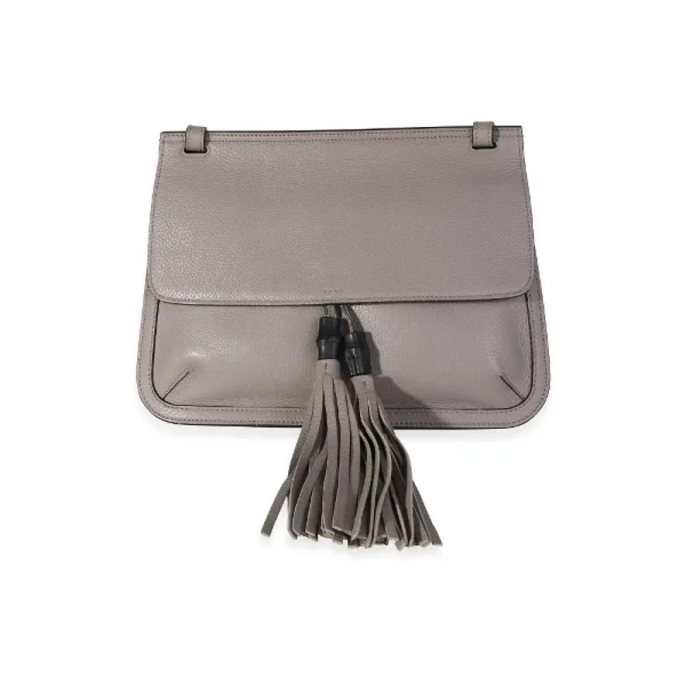 Gucci Vintage Pre-owned Leather crossbody-bags Gray Dames