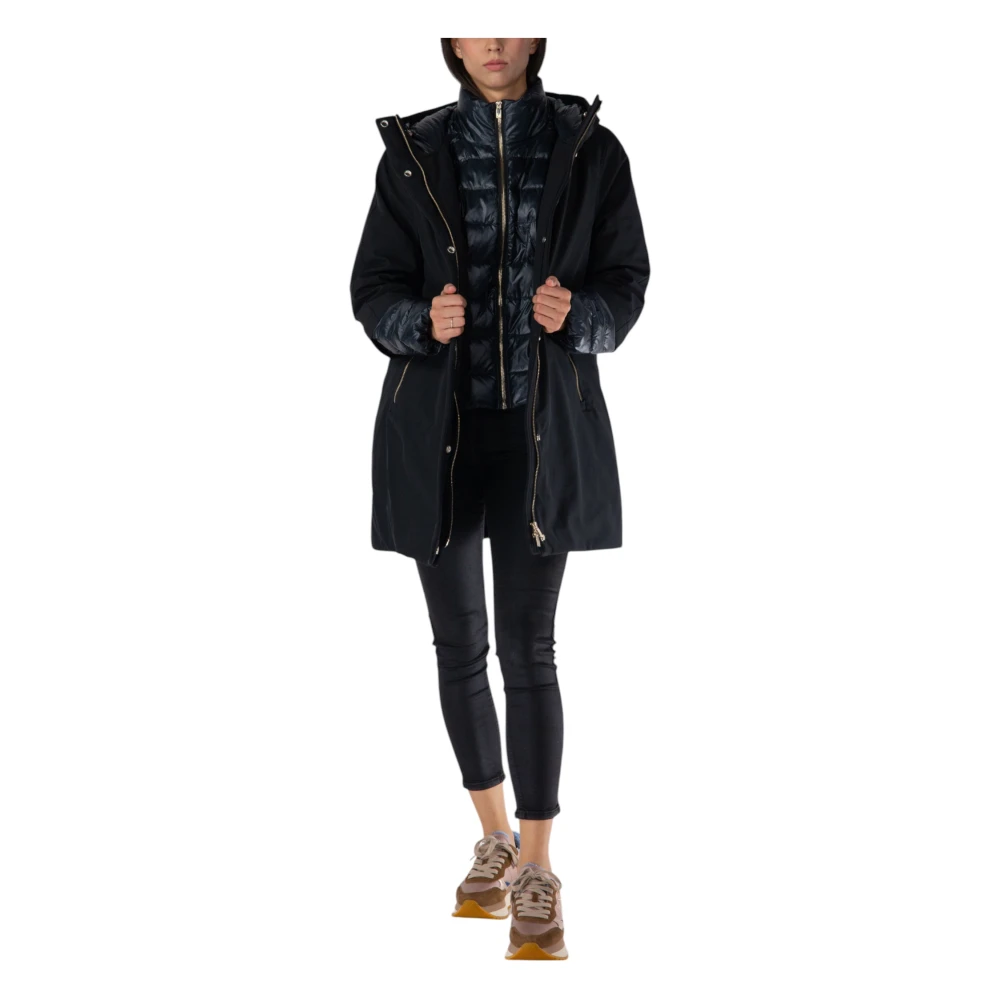 Ciesse Piumini Lange Parka Jas Black Dames