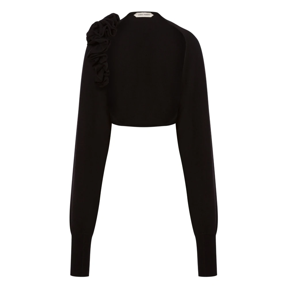 Alberta Ferretti Women's Black Round-Neck Knitwear, M, Knit Top