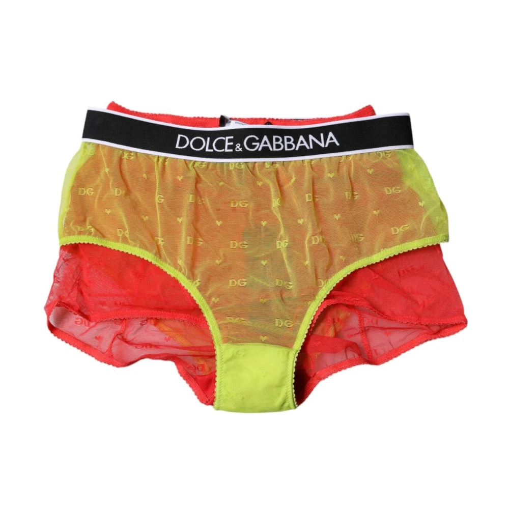 Dolce & Gabbana Women's Red Lace Trim Panty Set