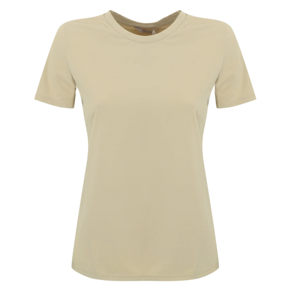 Beige Jersey T-skjorte med korte ermer