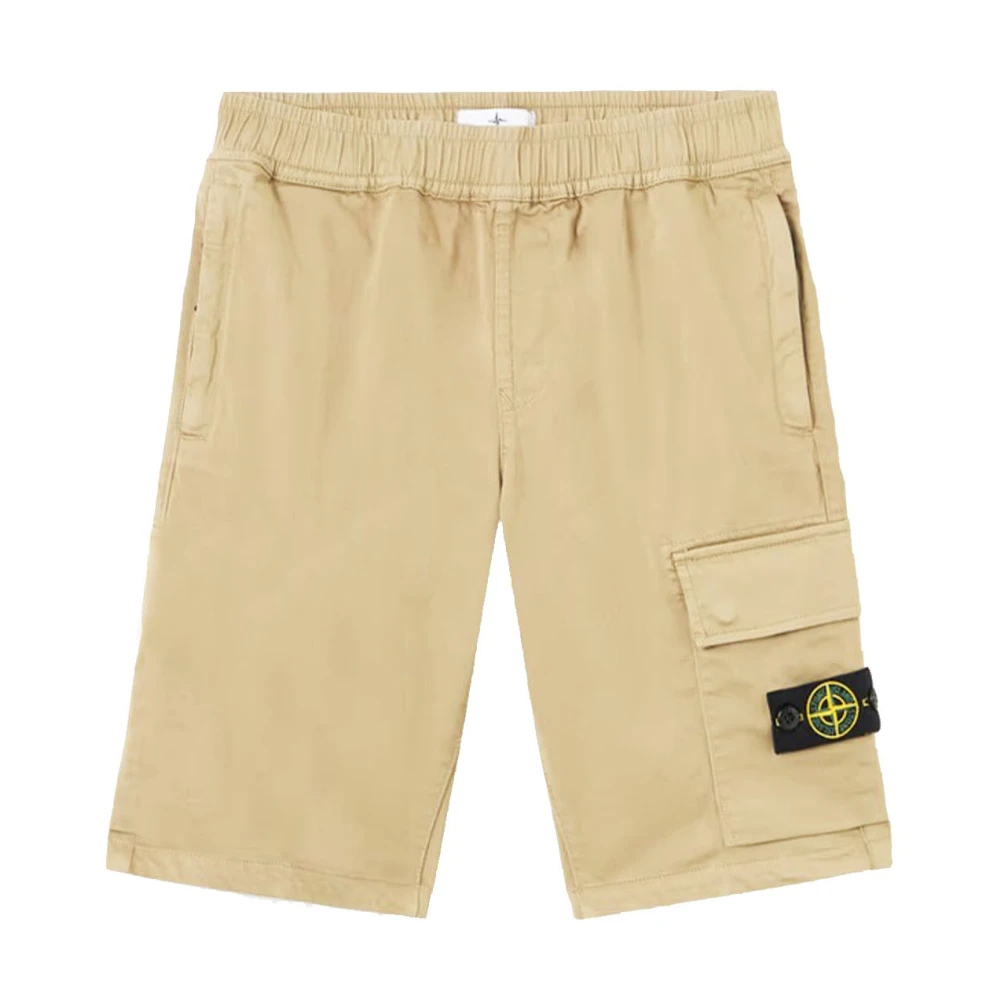 Stone Island Beige Shorts, Male, 2 Y, Bermuda Shorts
