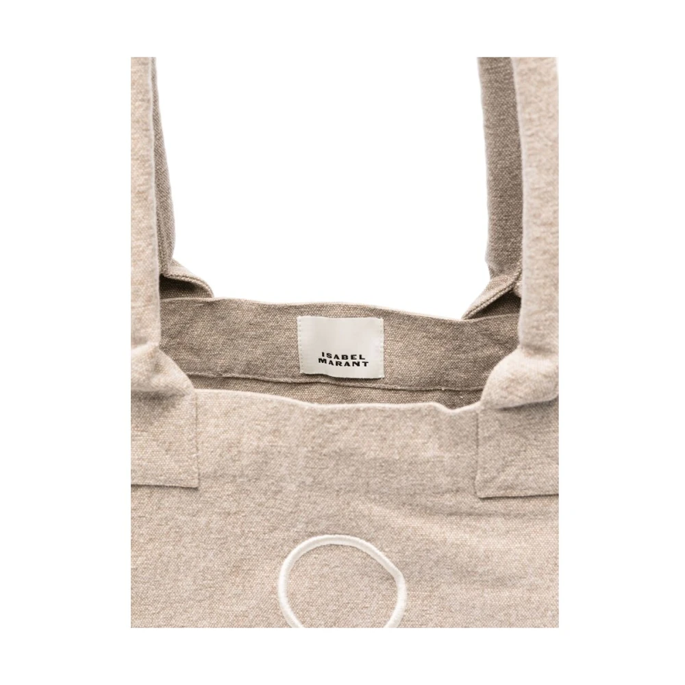 Isabel marant Beige Katoenen Top met Geborduurd Logo Beige Dames