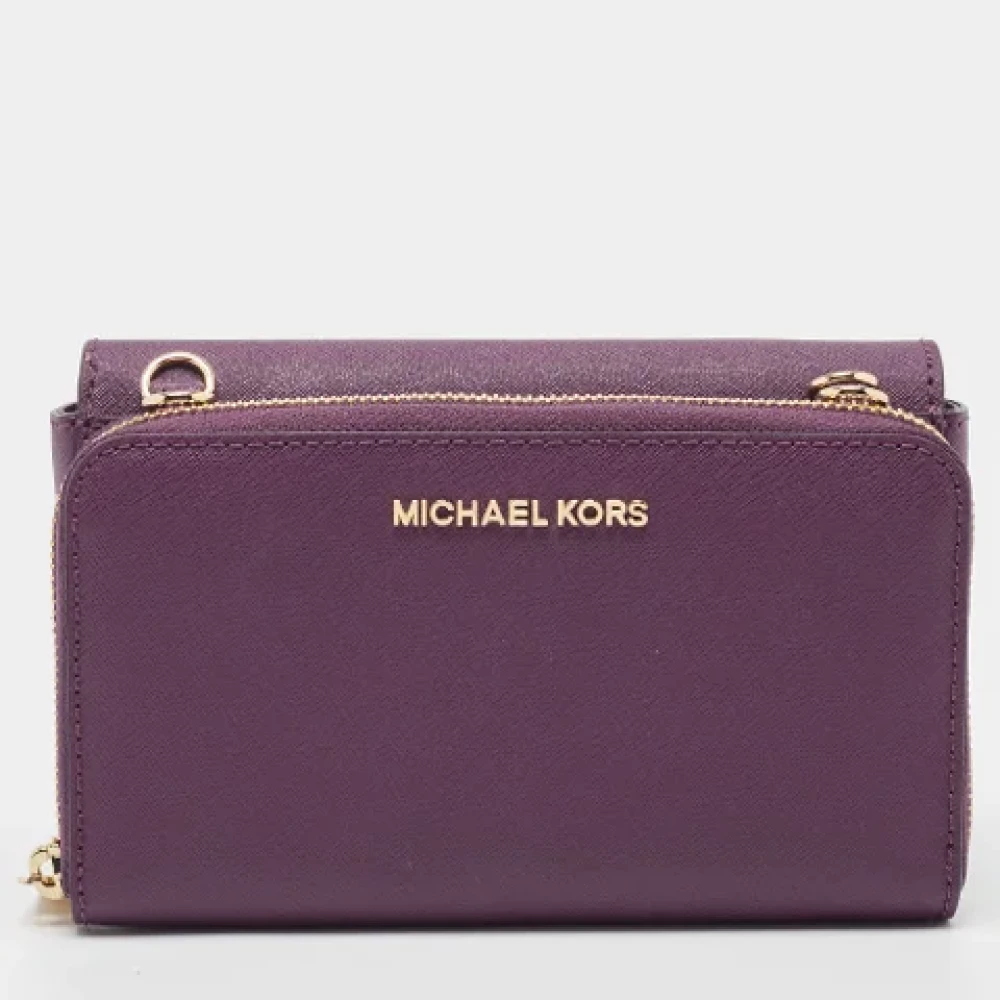 Michael Kors Pre-owned Leather clutches Purple Dames