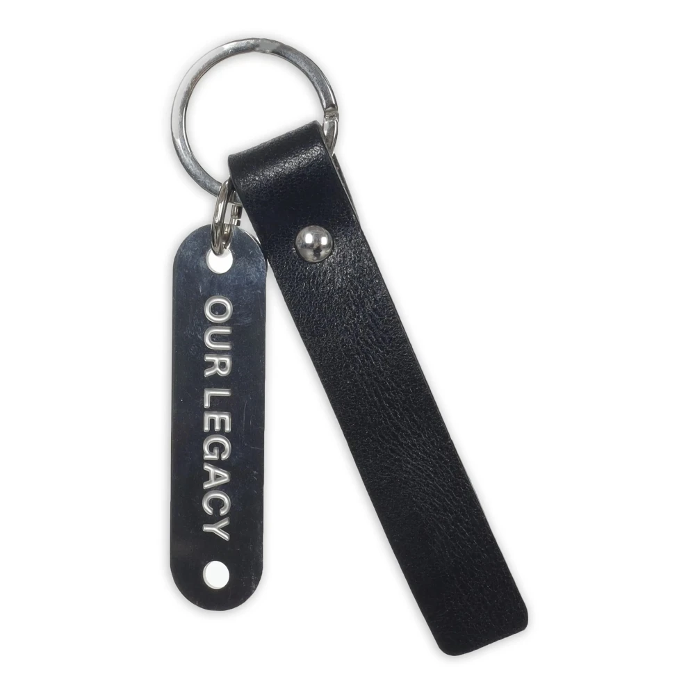 Our Legacy Unisex Black Keychains, One Size, Ring Keyring