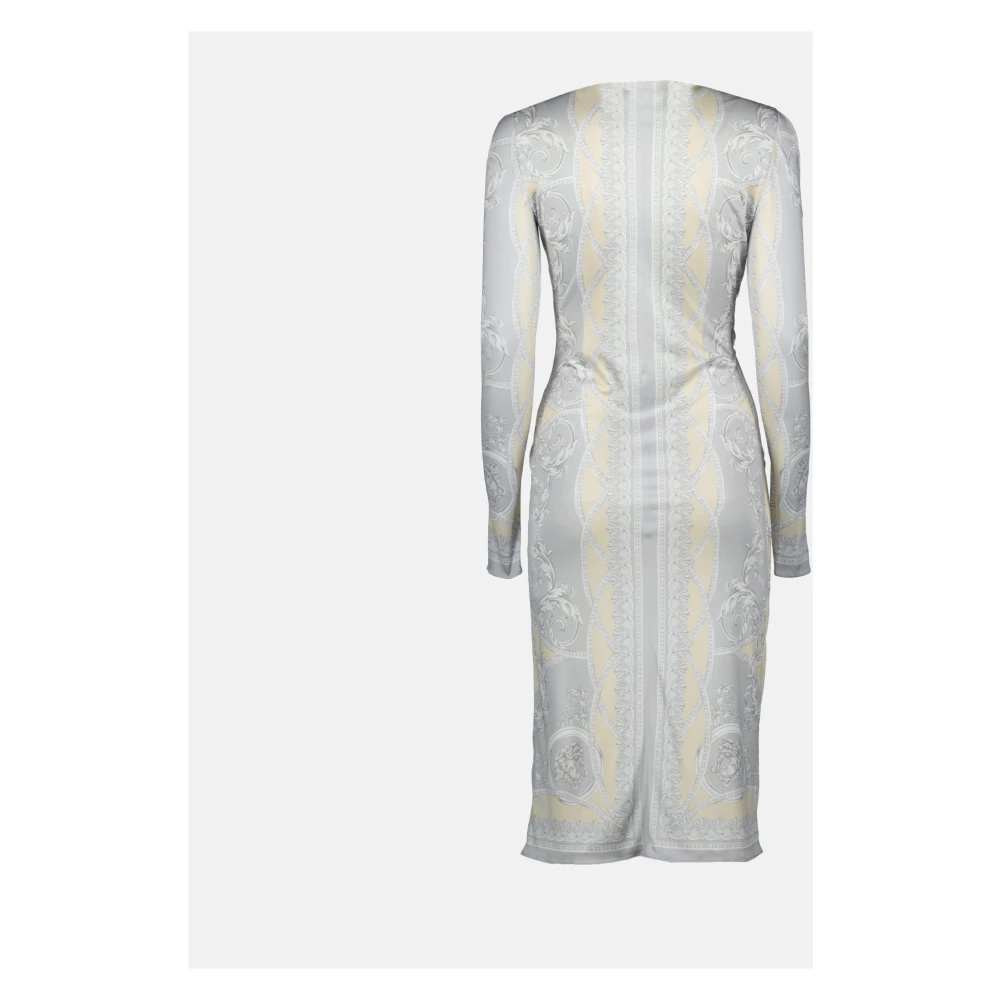 Versace Godin Gedrapeerde Jurk Gray Dames