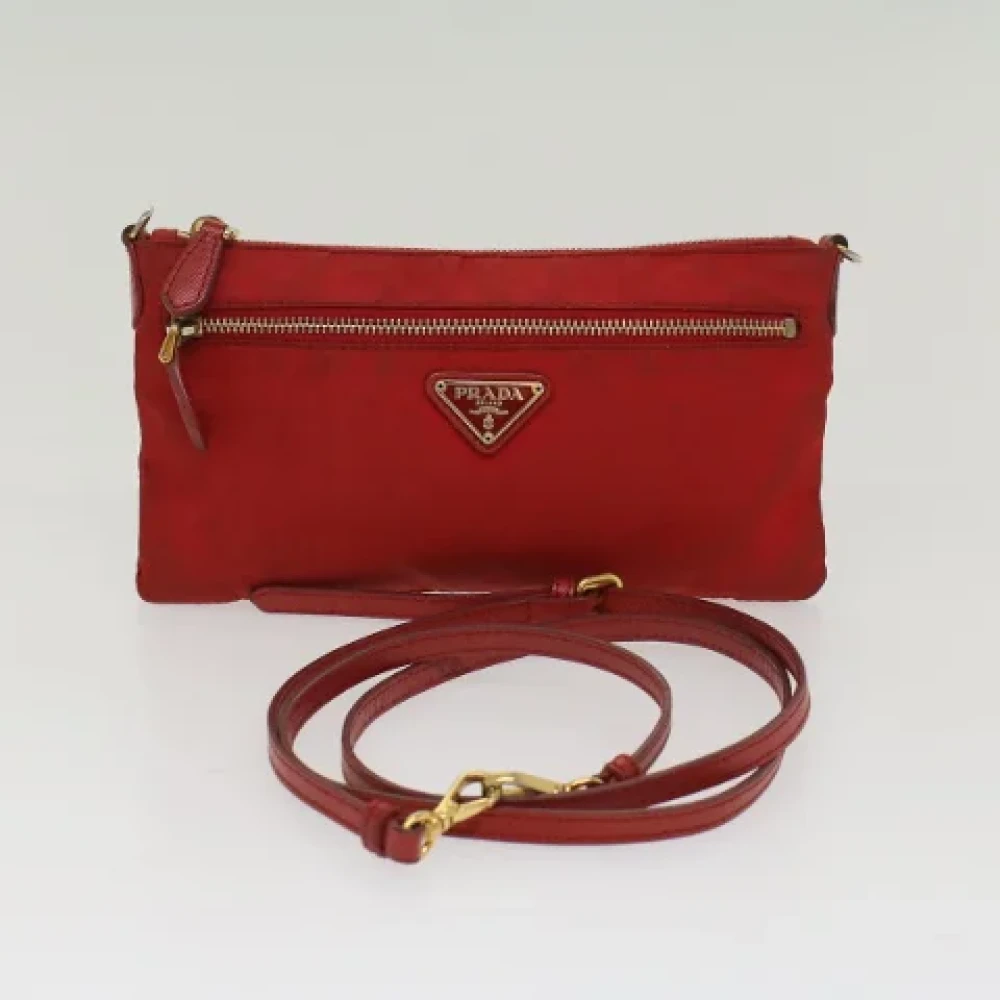Prada Vintage Pre-owned Nylon pouches Red Dames