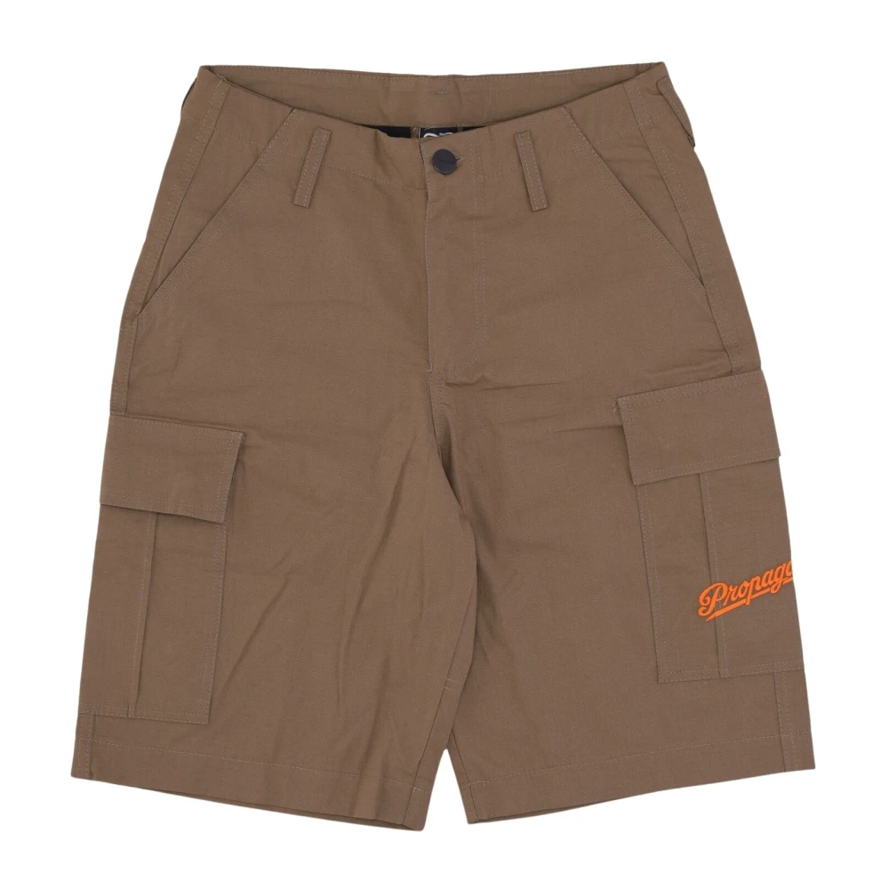 Propaganda Cargo Shorts Bruin Ripstop Stof Brown Heren