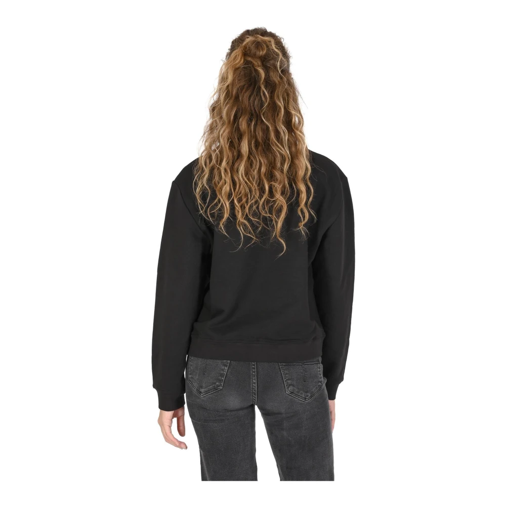 Moschino Zwarte Heart Logo Katoenen Sweatshirt Black Dames