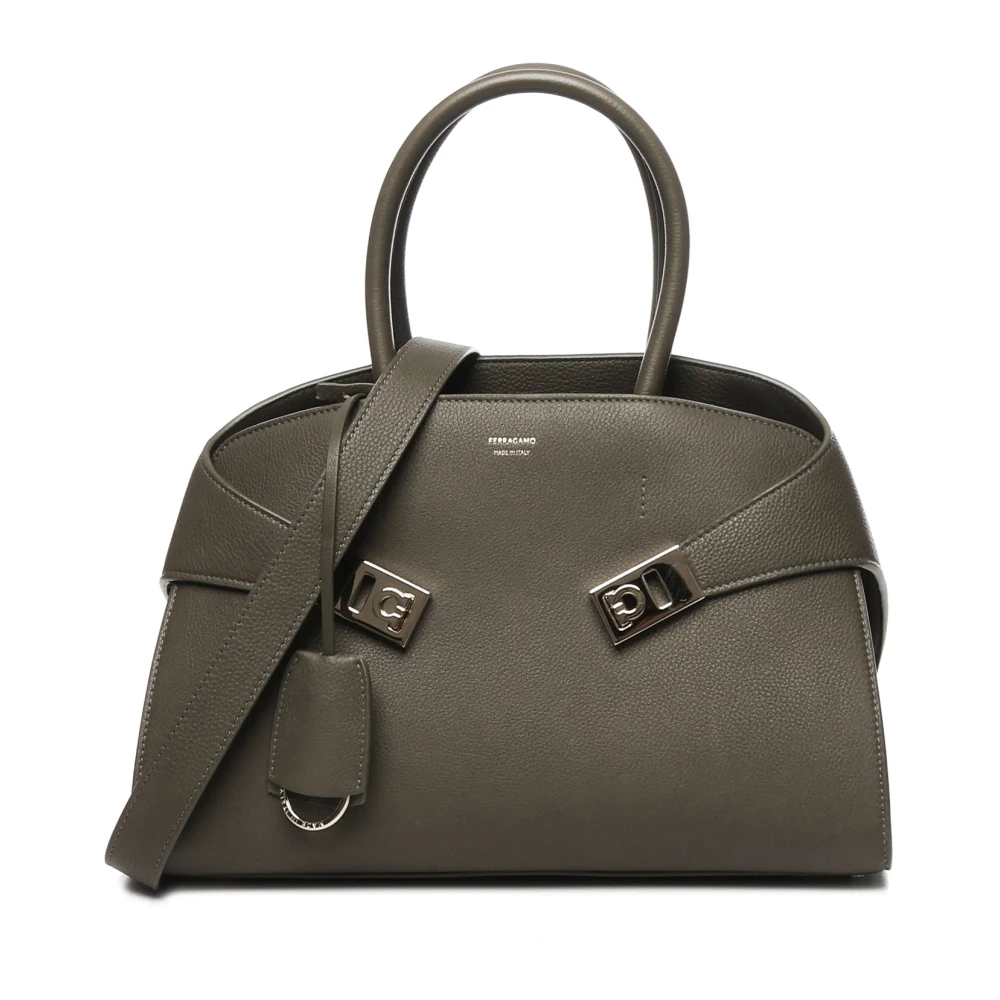 Salvatore Ferragamo Luxe Groene Handtas Met Bovenhandvat Green Dames
