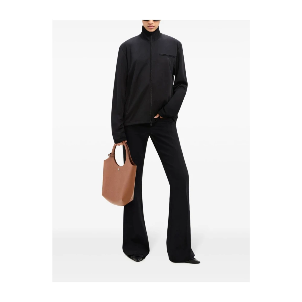 Courrèges Zwarte trui met logoborduursel Black Dames