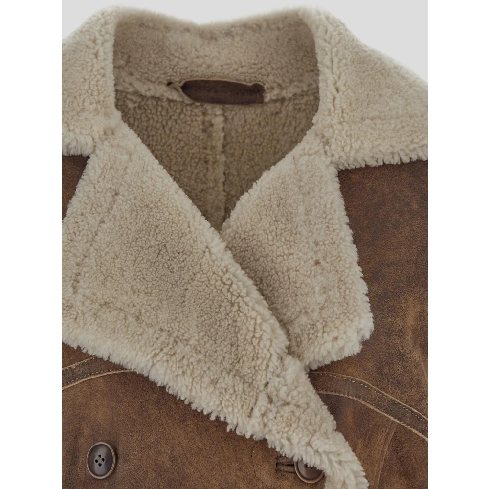 Salvatore Santoro Leren jas Brown Dames