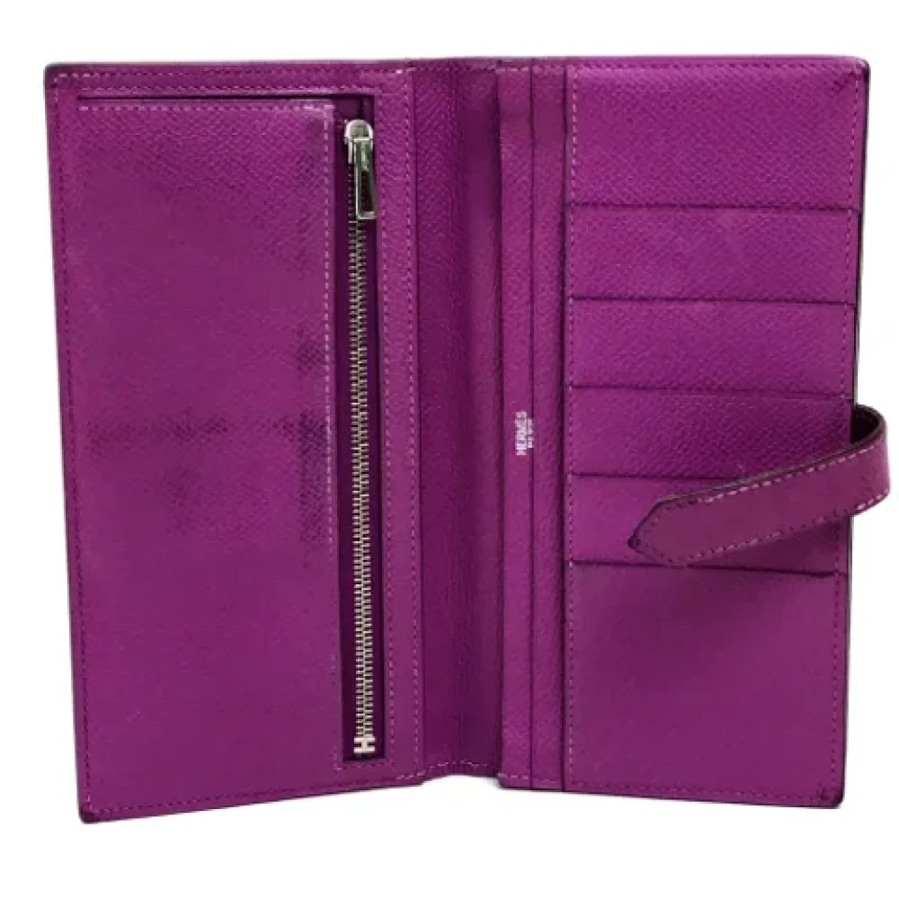 Hermès Vintage Pre-owned Leather wallets Purple Dames