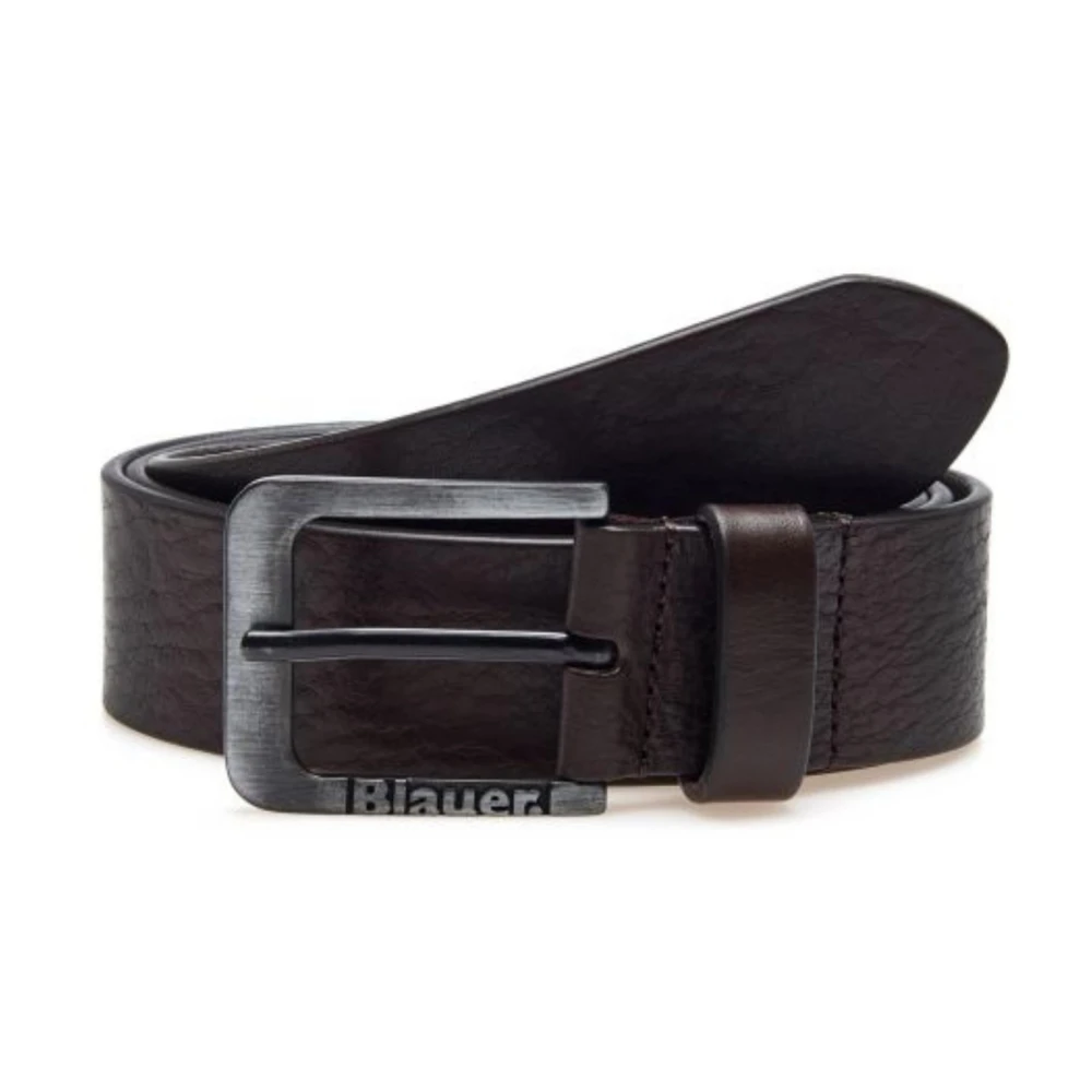 Blauer Men's Brown Belts, 90 Cm, Leather Logo Buckle