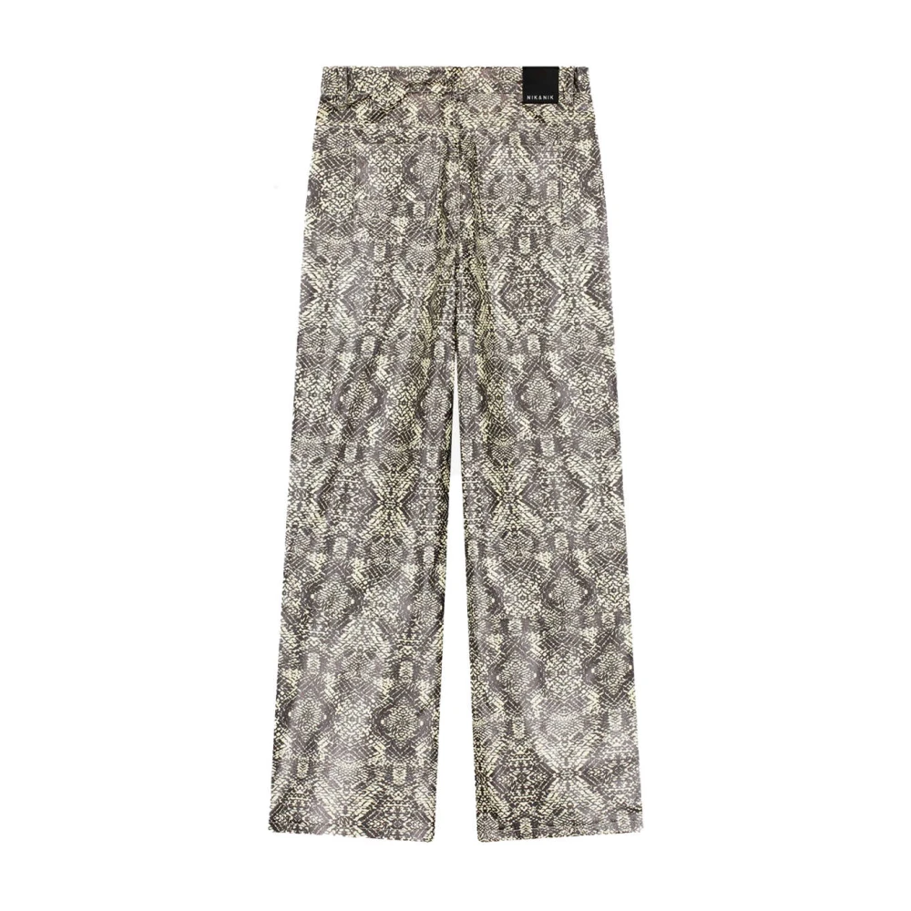 NIK & NIK Slangenprint Broek Beige Dames
