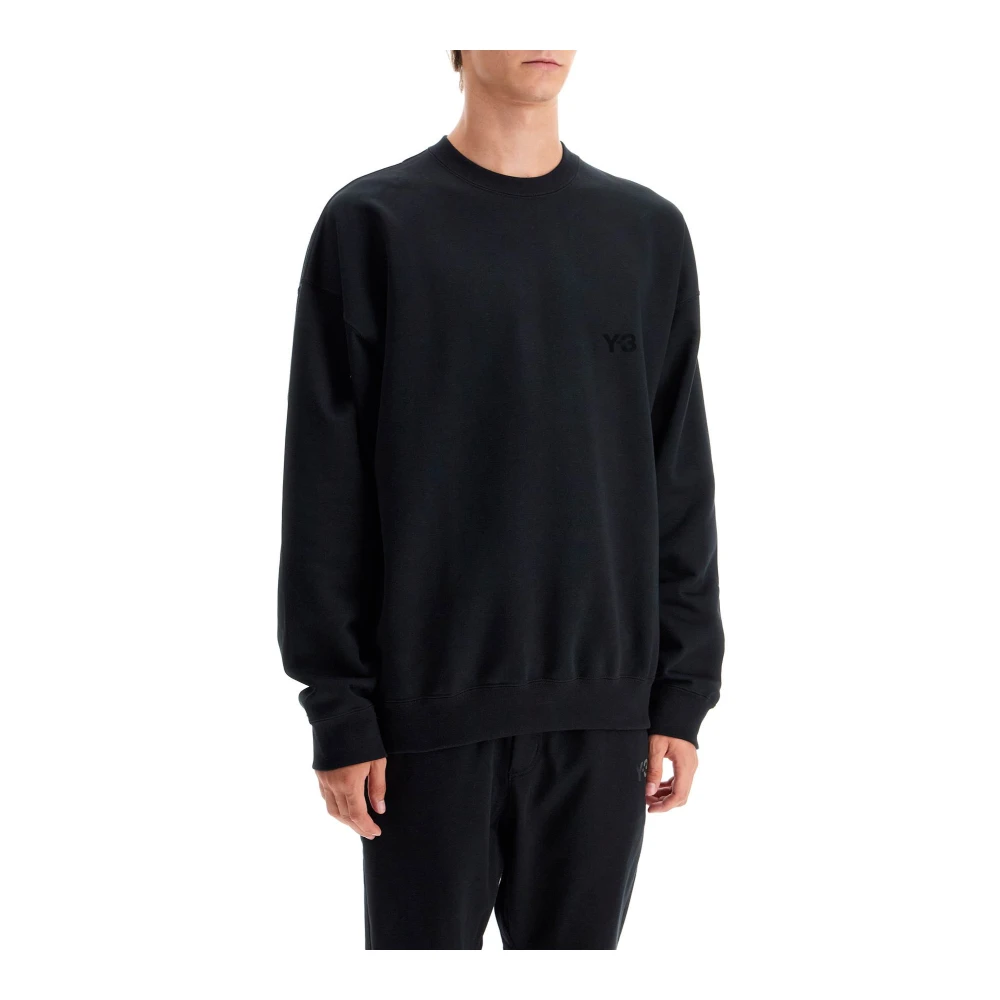 Y-3 Minimalistische Oversized Crewneck Sweatshirt Black Heren