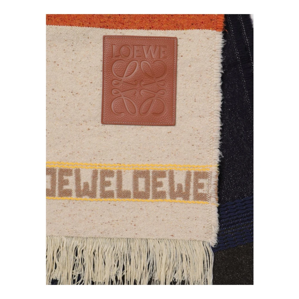 Loewe Wollen deken met franje-afwerking Beige Heren
