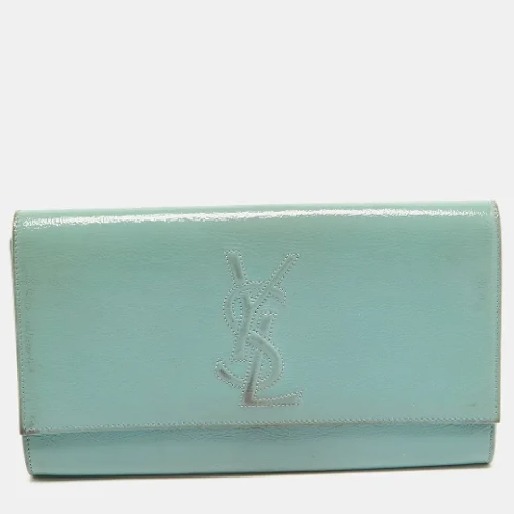 Yves Saint Laurent Vintage Pre-owned Leather clutches Blue Dames