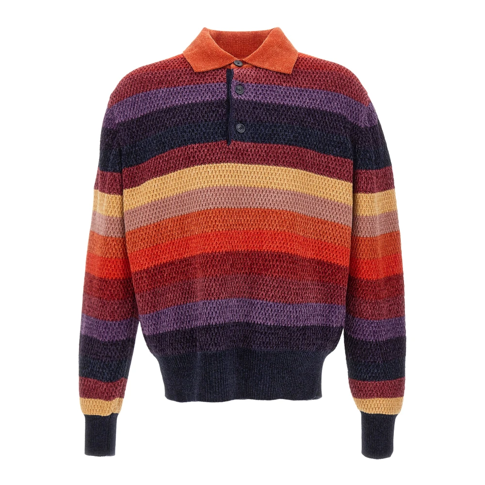 Drole De Monsieur Uomo Multicolor - Polo Chenille A Righe Con Toppa Cavallo - Tops - E - L