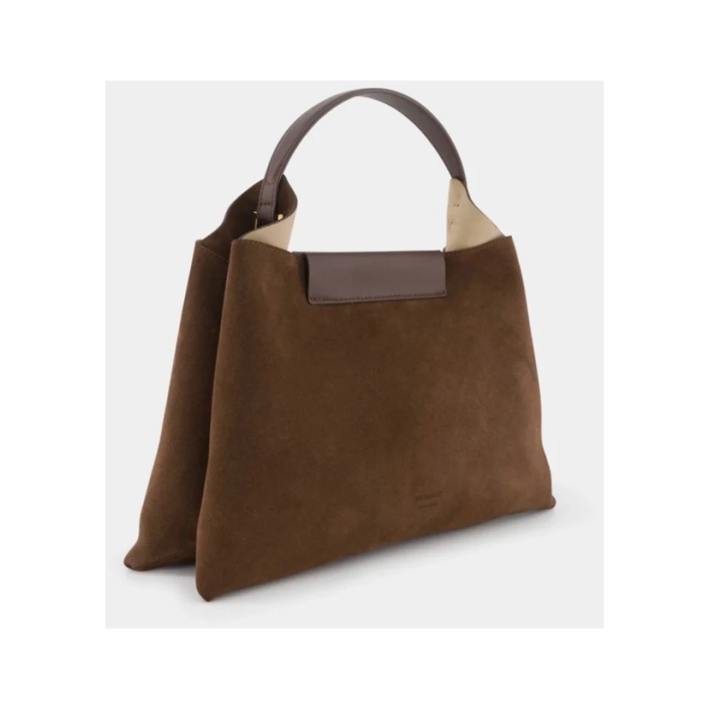 Ree Projects Middelgrote Suède Tas met Magneetsluiting Brown Dames