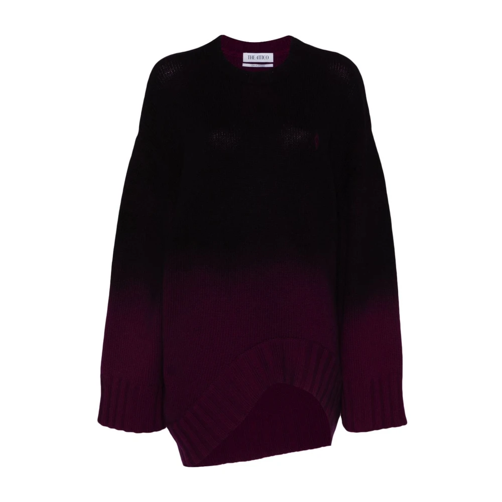 The Attico Donkerpaarse Wollen Kasjmiertrui Purple Dames