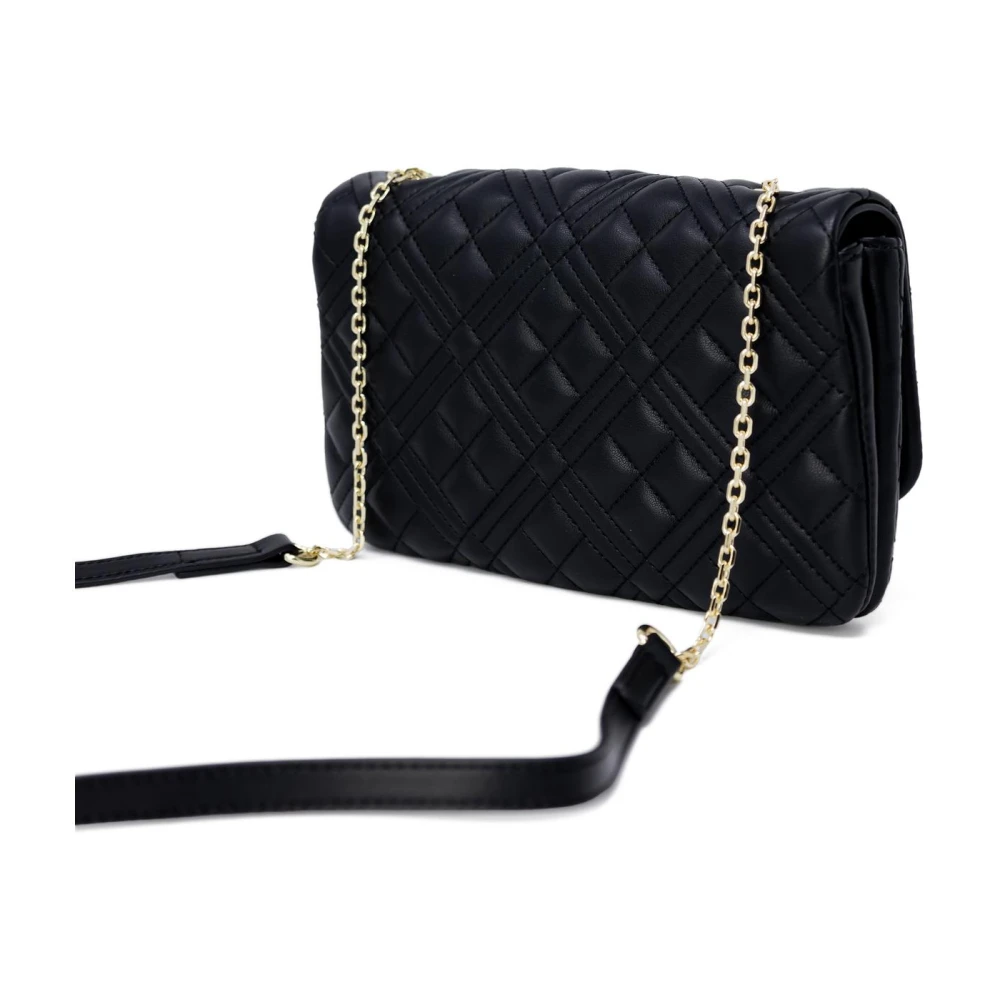 Love Moschino Zwarte Schoudertas met Kliksluiting Black Dames