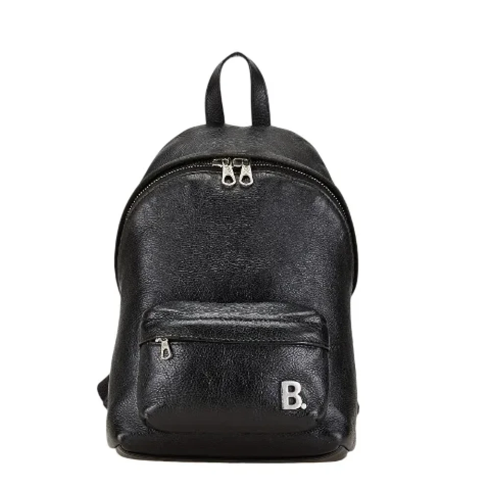 Balenciaga Vintage Pre-owned Leather backpacks Black Dames